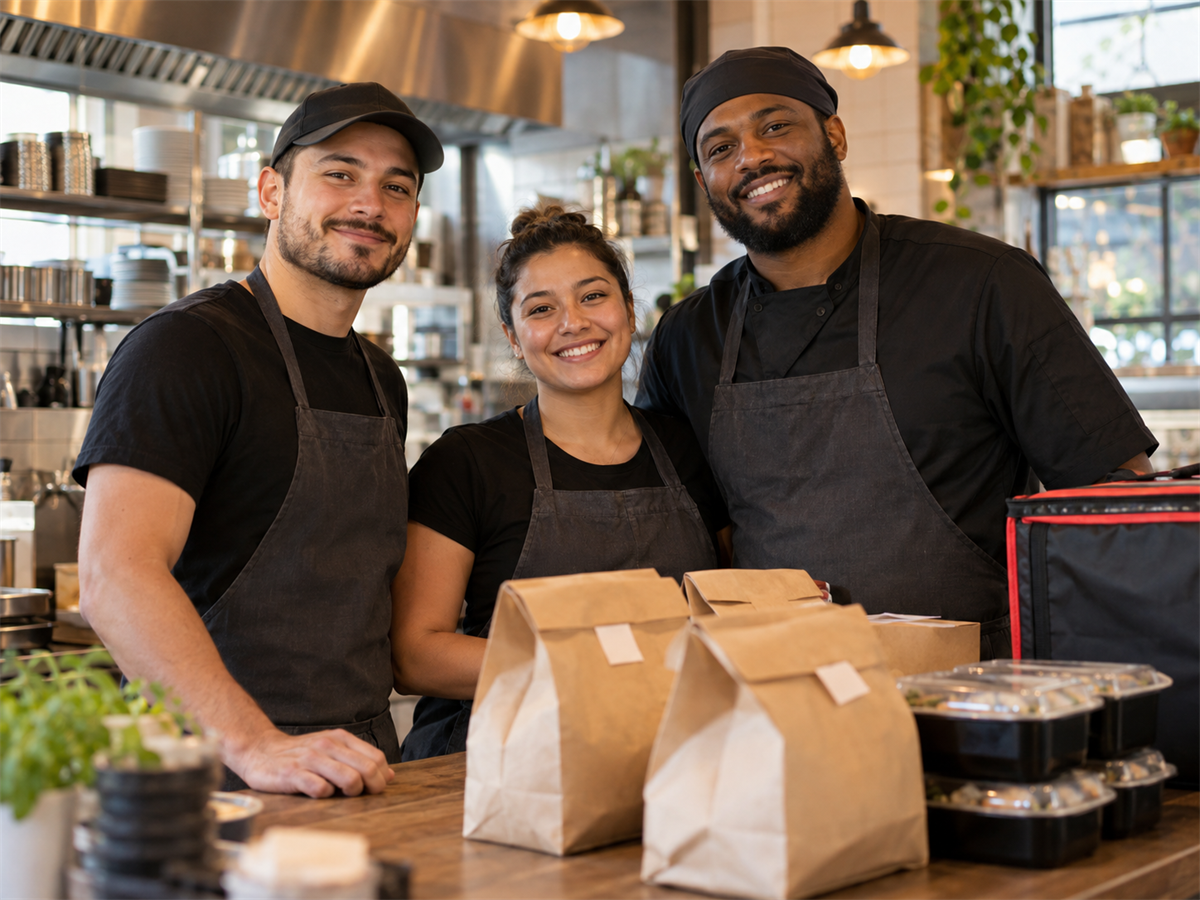 Equipe profissional do restaurante